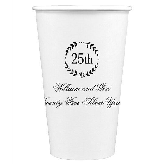 Pick Your Anniversary Wreath Paper Coffee Cups